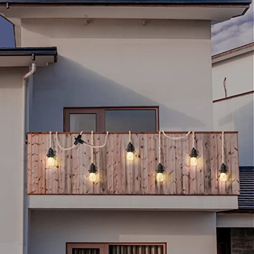 Industrial Triple Ceiling Pendant Light,Vintage Waterproof Hanging Light Kit Fixture With Plug In Hemp Rope Cord,Diy Outdoor Fireproof Chandelier For Garden, Backyard,Living Room (Ul Listed,E26) #TOP6