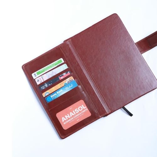 Image of Giftana Personalized Diary with Name, Customized Leather Notebook Diary with Magnetic Flip Lock, A5 Size, 192 Ruled Pages Office Diaries for Writing, New Year Corporate Gifts for Employee (Brown 4)