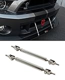 Universal Polished Adjustable Front Bumper Lip Splitter Support Strut Rod Tie Bars- A Pair (Chrome)