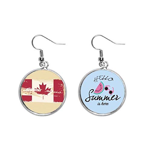 Pendientes de lóbulo con diseño de hoja de arce canadiense y sandía