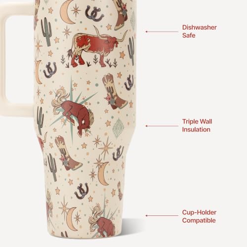 Image of HydroJug Traveler 40oz, Insulated Tumbler with Handle & Straw, Rodeo