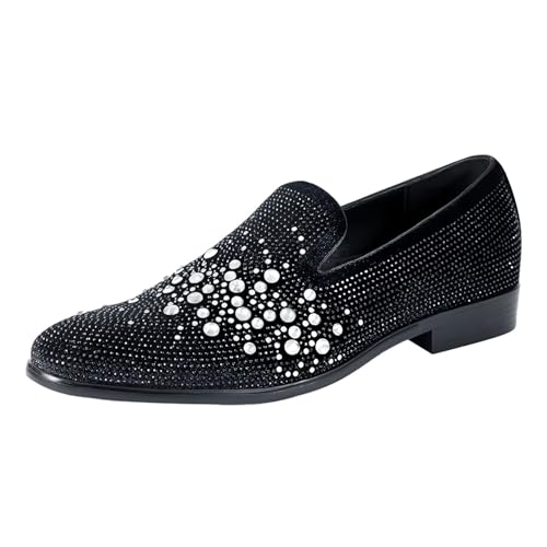 Image of Amali Men's Embellished Velvet Tuxedo Loafers, Smoking Slippers