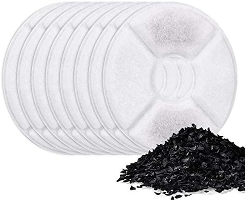 besmira Cat Water Fountain Filter, Pet Fountain Filter 3 Triple Filtration System Replacement Filter (Pack of 8)