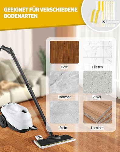 9 Stück Zubehör für Kärcher EasyFix SC2 SC3 SC4 SC5 - inkl. 6 Bodentücher & 3 Mikrofaser-Wischbezüge für Kärcher Dampfreiniger EasyFix Serie
