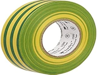 3 M TGG1925 Temflex 1500 Vinyl Electrical Insulation Tape 19 mm x 25 m, Yellow/Green