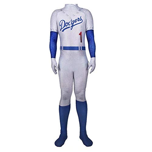 JiangJie Kawaii Elton John Dodgers Cosplay Costume Baseball Uniform Jumpsuit Full Set Adult Boys Men Halloween Carnival Costume
