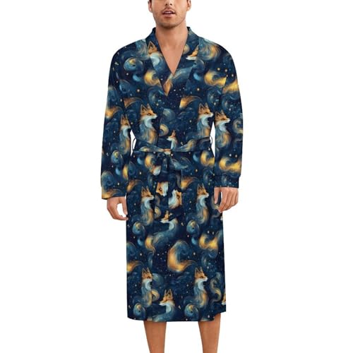 Kimono léger en soie imprimé ciel étoilé pour des soirées cocooning