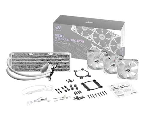 Sistema di raffreddamento a liquido all-in-one per CPU ROG Strix LC 360 RGB White Edition (Aura Sync, 3 ventole per radiatore RGB indirizzabili ROG da 120 mm, bianco) - Sistema di raffreddamento - Immagine 1