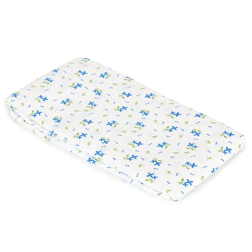 Image of HOUSE FOX Cotton Summer | Single Layer | Thin | Non AC and AC Blanket | Dohar Single Bed Cotton Blankets for Summer | Throw Blanket | Upper Blanket | 152.4 x 228.6 cm (1, Floral Blue, Single)