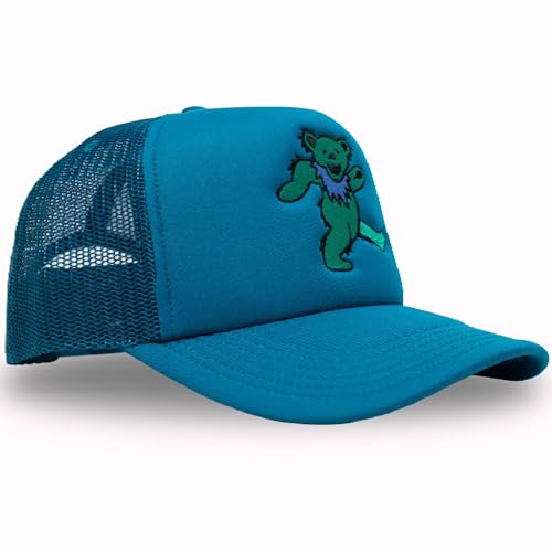 Image of Ripple Junction Grateful Dead Snap Back Structured Trucker Hat Embroidered Dancing Bear Steal Your Face Officially Licensed