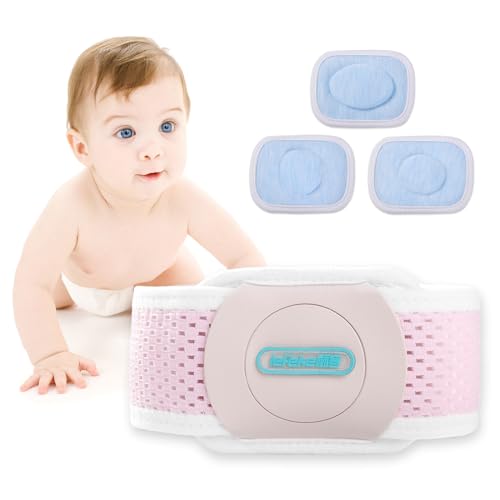 lefeke Umbilical Hernia Belt Baby Belly Button Band, Newborn Belly Wrap Truss, Infant Abdominal Binder for Children Kids, Adjustable Navel Belly Band Support Cord (Pink-S)