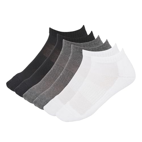 Image of Women Cotton No Show Mesh Socks Low Cut Breathable Reinforced Double Layer Cushioned Seamless Ribbed Instep Firm Grip