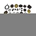 Julie Wang 40PCS Antiqued Bronze Silver Bezel Tray Pendant Blanks Base Charms for Resin Mold Setting Photo Necklace Jewelry Making No Duplicates