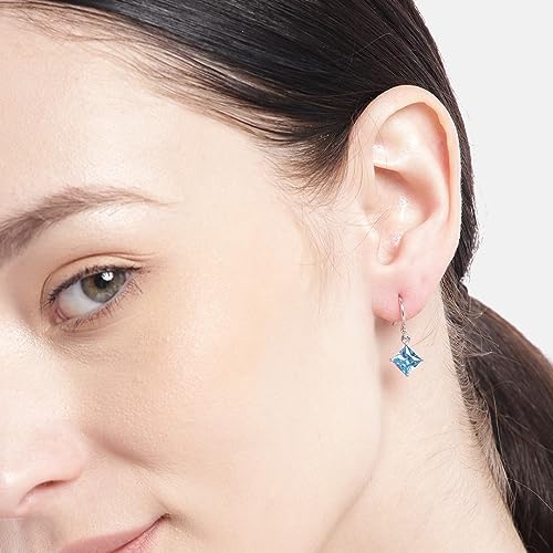 Image of ZAVYA 925 Sterling Silver CZ Drop Silver Plating Drop Earrings | Gift for Women and Girls | With Certificate of Authenticity and 925 Hallmark