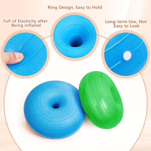 Image of Lewtemi 4 Pcs Flexible Seating for Classroom Elementary 20 Inch Yoga Ball Chair Inflatable Donut Ball Chair with Inflator for Kids Student Sensory Balance Office Exercise(Rainbow Color)