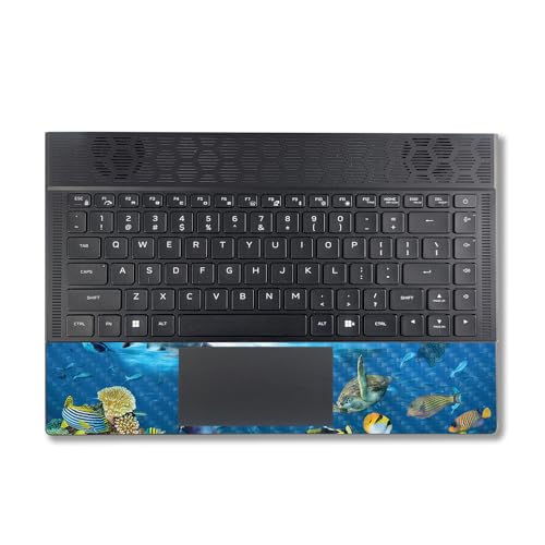 Image of MightySkins Carbon Fiber Skin Compatible with Alienware X14 R2 (2023) Full Wrap Kit - Below The Waves | Protective, Durable Textured Carbon Fiber Finish | Easy to Apply | Made in The USA