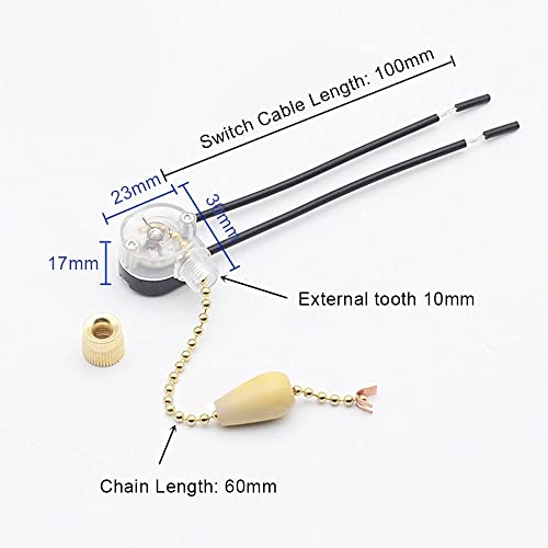 Image of HomeSoGood Ceiling Fan Light Switch,Pull Chain Switch Control 3A /220V-250V Cord Switch Replacement Pull Chain Switch 4Pack