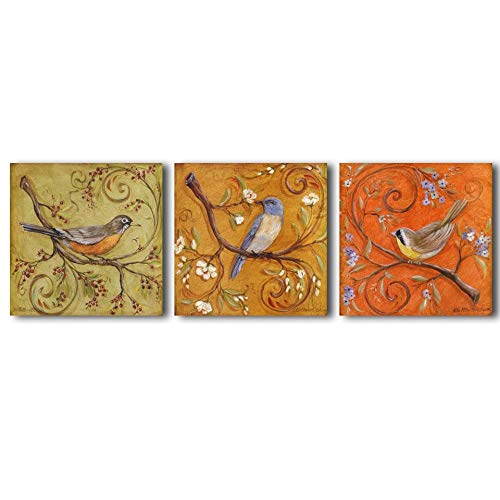Affiche cadre HD imprimé avec motif fleur et oiseau pour mur de salon