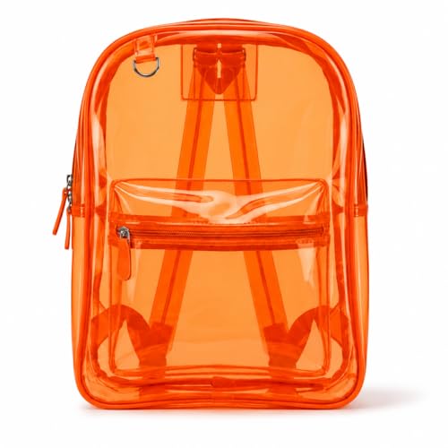 Image of Transparent PVC Backpack for Girls & Kids | Clear Waterproof School Bag | Stylish Jelly Backpack with Front Pocket | Lightweight Travel & Casual Bag