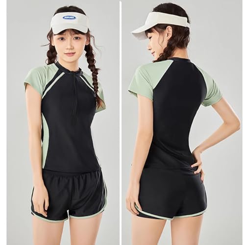 Image of Girls Short Sleeve Rash Guard Sets Swimsuits Two-Piece Beach Swimwear Quick Dry Bathing Suits UPF 50+ 8-16 Years