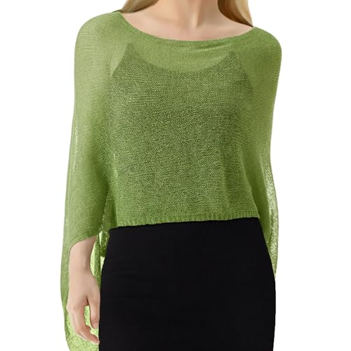Image of Women Sheer Poncho Shrug Summer Sheer Blouse Top Lightweight Poncho Bolero for Evening Dress