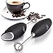 Zulay Original Milk Frother Handheld Foam Maker for Lattes - Whisk Drink Mixer for Bulletproof Coffee, Mini Foamer for Cappuccino, Frappe, Matcha, Hot Chocolate by Milk Boss (Black)