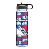 Rico Industries NHL Hockey New York Rangers 22oz Stainless Steel Tumbler with Lid - Great For Coffee, Tea, Water or Cocktails