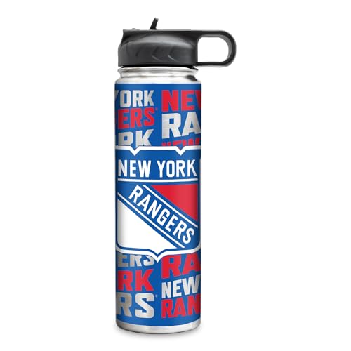 Rico Industries NHL Hockey New York Rangers 22oz Stainless Steel Tumbler with Lid - Great For Coffee, Tea, Water or Cocktails