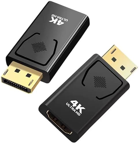 Xingdianfu Adattatore DisplayPort a HDMI 4K, Adattatore da DP a HDMI Maschio a Femmina, Audio 4K 1080P, HD TV Cavo Adattatore per HDTV, Monitor, Proiettori, Portatili e Altri