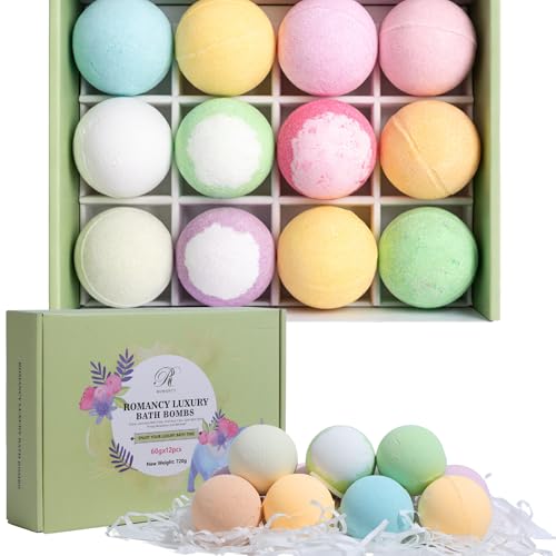 Bath Bombs Gift Set, 12 Pack – Aromatherapy Spa Fizzies