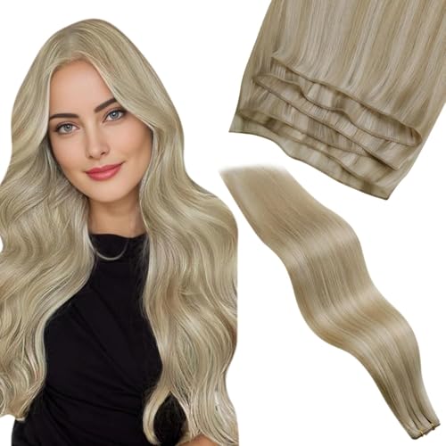 LaaVoo Tressen Echthaar Weft Extensions Echthaar