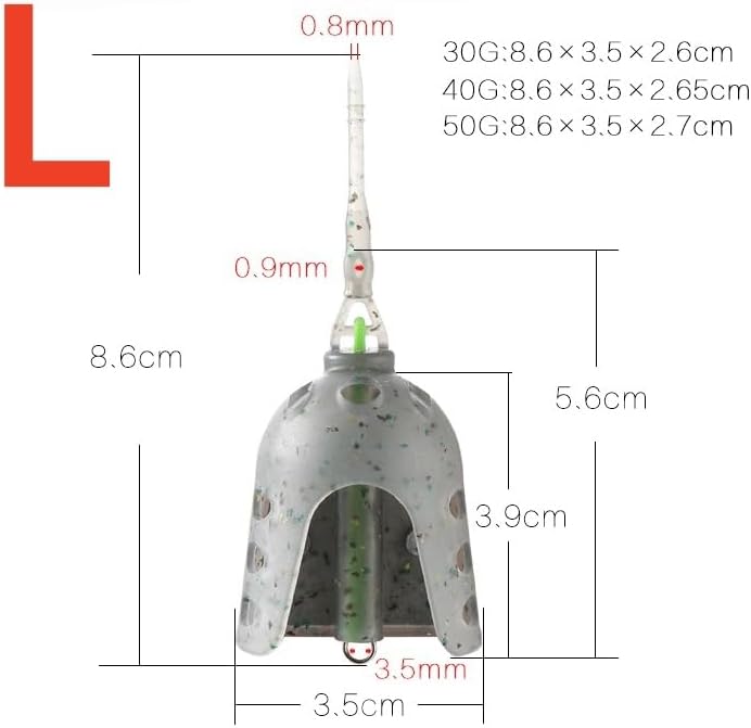 5pcs European Method Feeder Bait Cage 20g Weighted Feed Pellet Pod with Strong Elastic Band for Carp and Course Fishing