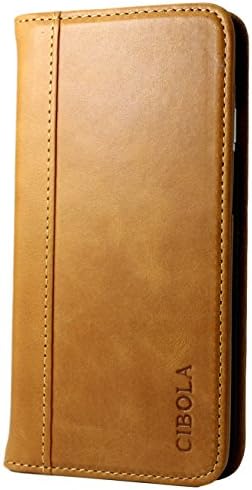 Xperia XZ2 Compact Case, CIBOLA Genuine Leather Wallet Case Folio Magnetic Book Design with Kickstand, Credit Card Slots and Magnetic Closure Protective Cover (Brown, Xperia XZ2 Compact)