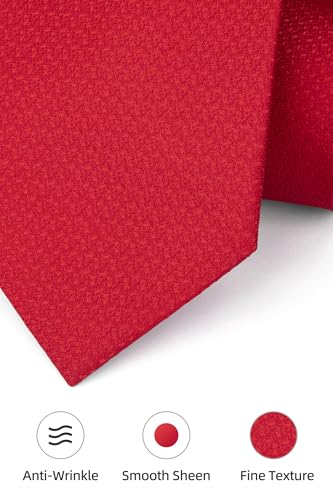 Image of HISDERN Mens Ties Solid Color Ties for Men Formal Necktie with Pocket Square Set Satin Silk Neck Tie Handkerchiefs Set