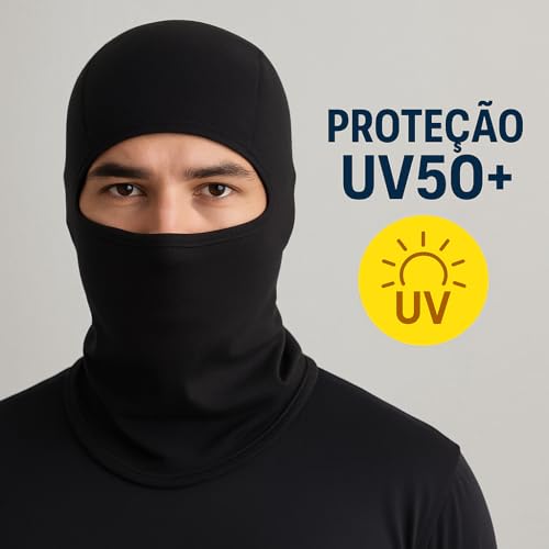 Touca Ninja Balaclava térmica Unissex Com Forro Peluciado Proteção Uv