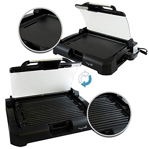 Megachef Dual Surface Reversible Indoor Grill And Griddle With Removable Glass Lid #TOP2