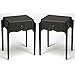 Home Square Transitional Rubberwood Nightstand in Black - Set of 2
