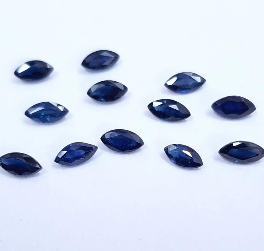 Miniatura 2 de Blue Sapphire Natural Gemstones Cut Stone Sapphire Healing Crystals, Marquise Energy Stone, Jewelry Making Birthstone Blue Crystals Assorted Loose