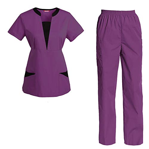 TAILOR'S Women's Scrubs Set Scrub Top and Pants Scrubs Set