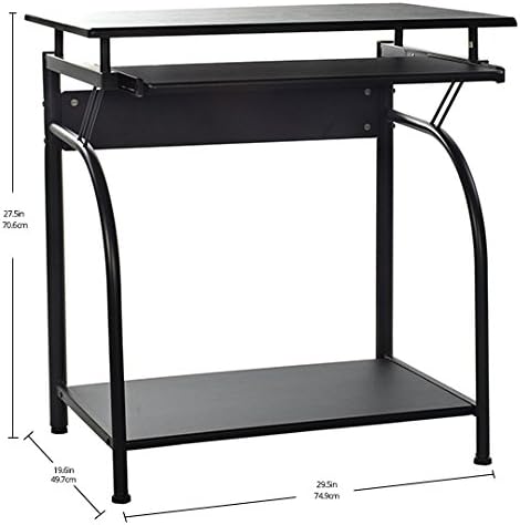 Miniatura 12 de OneSpace - Escritorio para computadora, Acero inoxidable, Negro