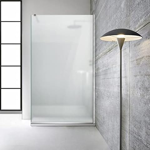 Aqua Roy INOX, Size 80 cm from 70/80/90/100/110/120, Walk in Shower Screen, Shower Enclosure, 8 mm Satin Glass, Stainless Steel (80x195 cm) Cover