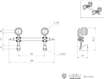 LESU Pneumatic Suspension Air for A0020 1/14 RC Hydraulic Trailer Truck Accessories