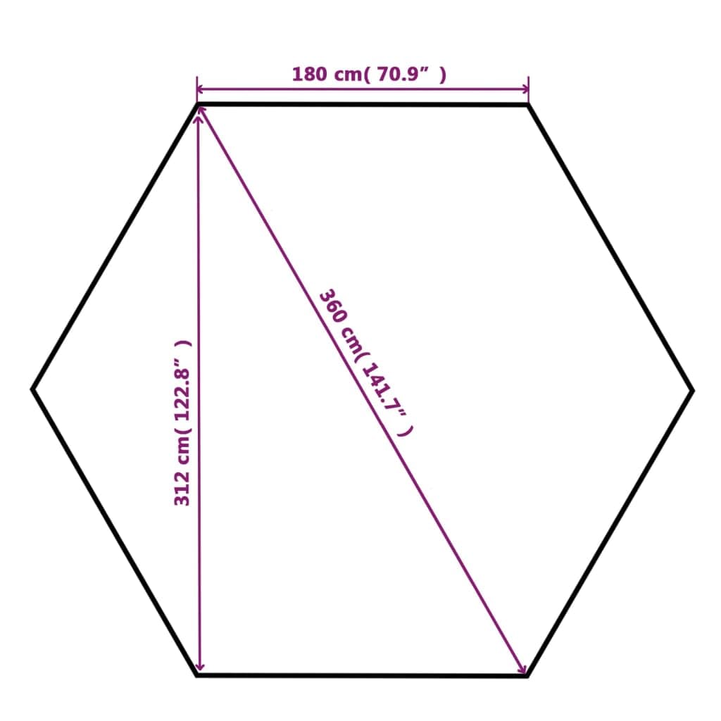 Gazebo da giardino esagonale con tende, 360 x 265 cm, tetto impermeabile e robusto telaio in acciaio, per eventi all'aperto