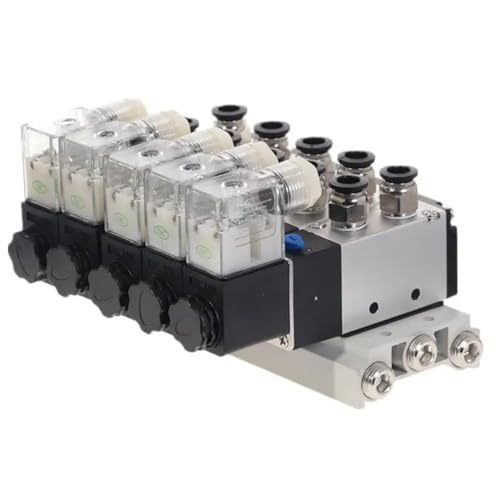 Électrovanne pneumatique 4V210-08 distributeur monostable avec embase 24V - 6