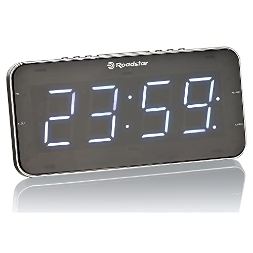 Radio-réveil FM PLL avec double alarme fonction snooze et grand écran LCD