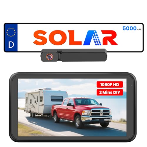 Foxpark Solar Rückfahrkamera Kabellos mit 5 Zoll Monitor