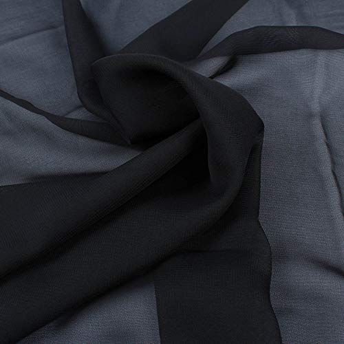 Polyester Chiffon Stoff 100D Drape Braut Georgette für die Herstellung von Brautkleid Han Fu Stoff Party Kostüm 150cm breit, Meterware verkauft (Schwarz)