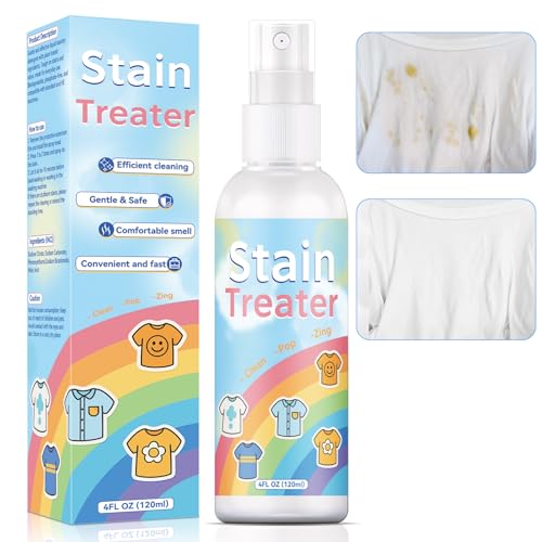 Détachant Vêtements en Spray, Détachant Textile Puissant pour Graisse, Transpiration, Encre, Vin et Aliments, Sécurisé sur Blancs et Couleurs, Nettoyage de Taches Facile pour Bébé 120ml (1, Blanc)