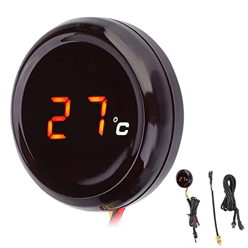Naroote Thermomètre Numérique Jauge de Température D'eau de Moto pour pour pour Racing Scooter Écran LCD 12 V (Lumière rouge)
