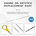 Hirificing Engine Oil Dipstick Replacement CJ5Z-6750-A for Checking Oil Compatible with Ford 2.0L Escape Edge Explorer Focus Fusion Taurus Lincoln 2.0L MKZ Oil Level Dip Stick Double Hole Indicator